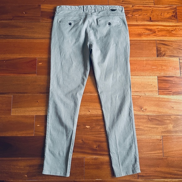 Zara Man Slim Fit Chino Stretch Travel Pants Grey Gray Size 36 - Picture 4 of 10